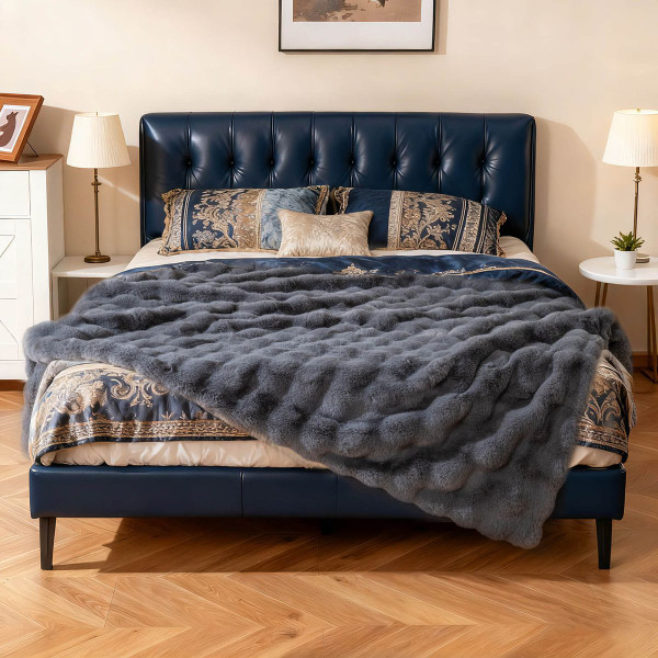 Bubble Faux Rabbit Fur Throw Blanket product image