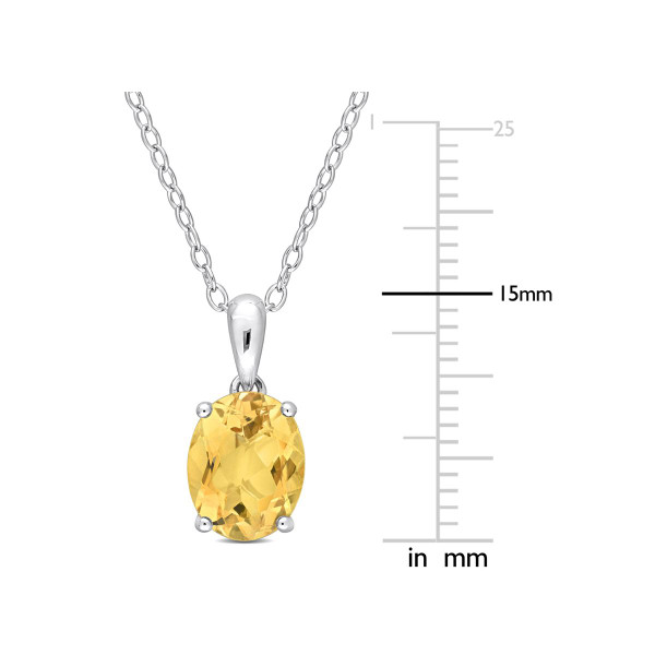 1.65 Carat (ctw) Citrine Solitaire Oval Pendant Necklace product image