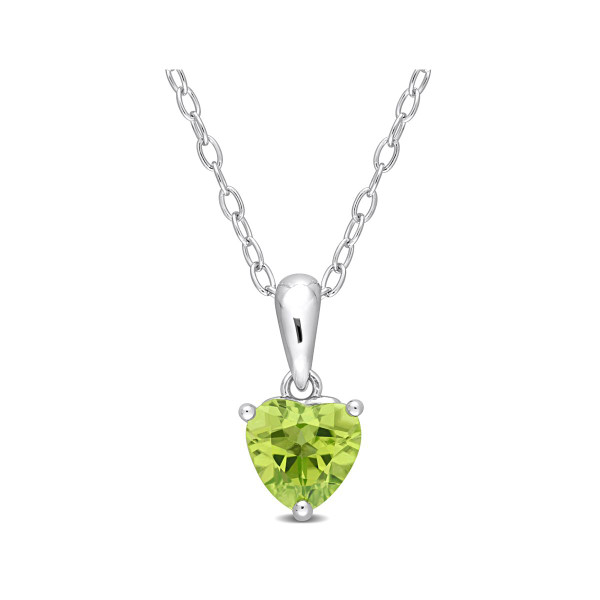 4/5 Carat (ctw) Peridot Heart Solitaire Pendant Necklace product image