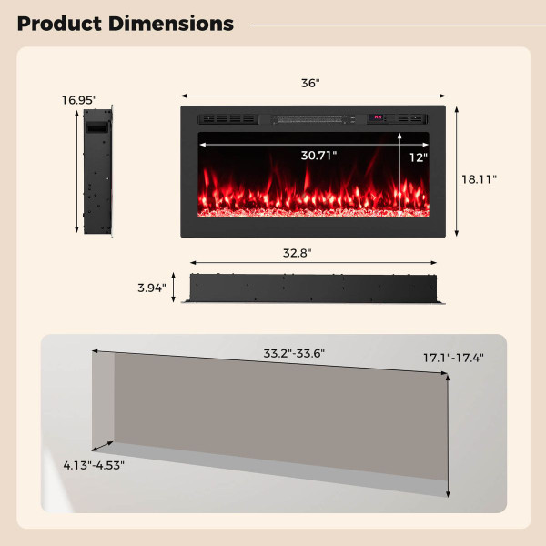 Smart Wi-Fi Electric Fireplace product image
