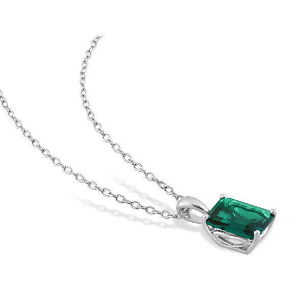2.30 Carat (ctw) Lab-Created Emerald Pendant Necklace product image