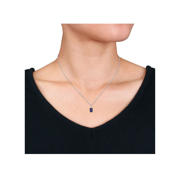 1.59 Carat (ctw) Lab-Created Sapphire Pendant Necklace product image