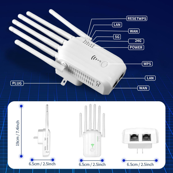 1200Mbps Wi-Fi Extender Signal Booster & Repeater product image
