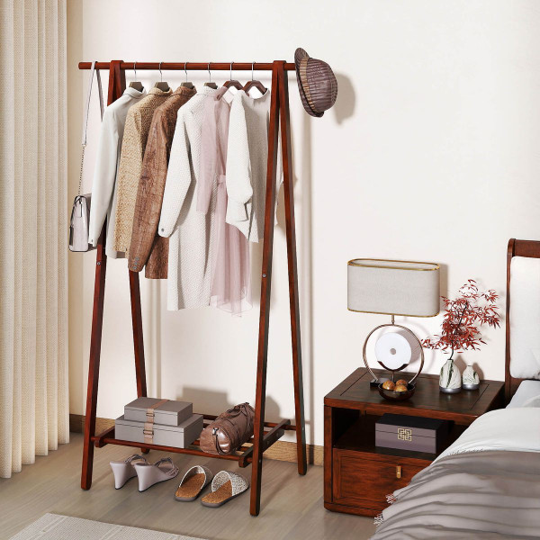 Foldable Wooden Clothes Hanging Rack product image