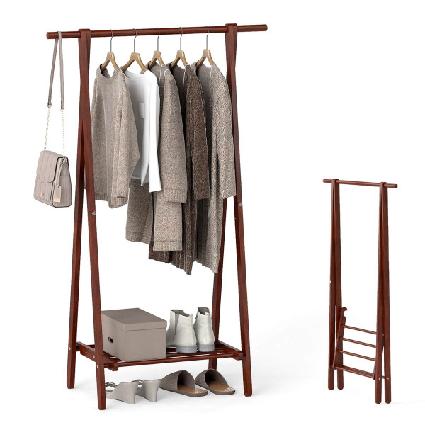 Foldable Wooden Clothes Hanging Rack product image