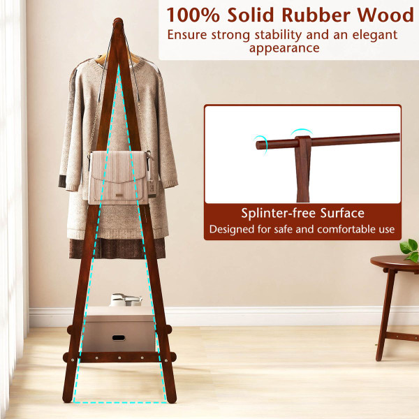 Foldable Wooden Clothes Hanging Rack product image