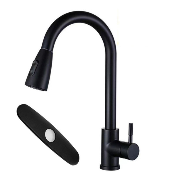 Stainless Steel Single-Handle Pull-Down Kitchen Faucet  product image