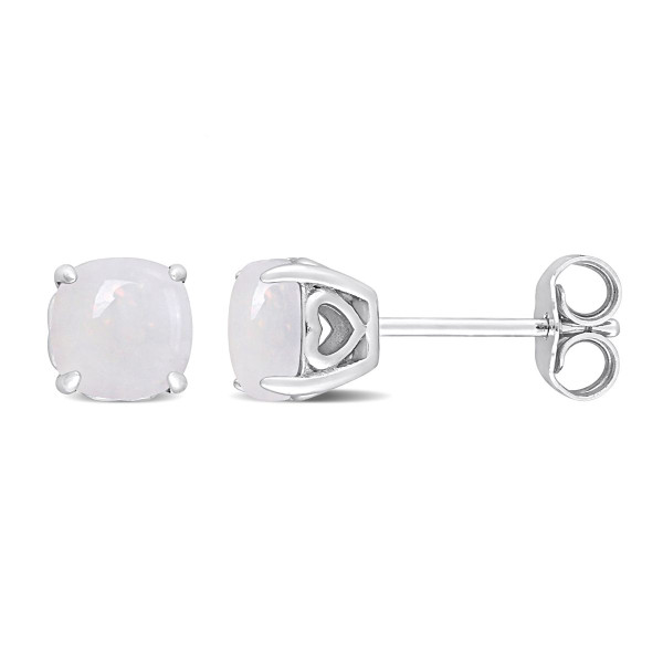 1.30 Carat (ctw) Opal Solitaire Stud Earrings in Sterling Silver product image