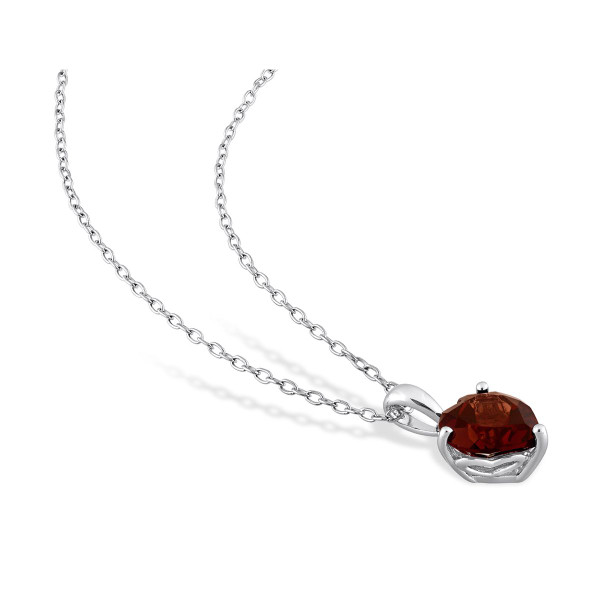 1.95 Carat (ctw) Garnet Heart Pendant Necklace  product image