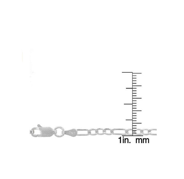 Sterling Silver Italian 3mm Figaro Link Chain Necklace product image