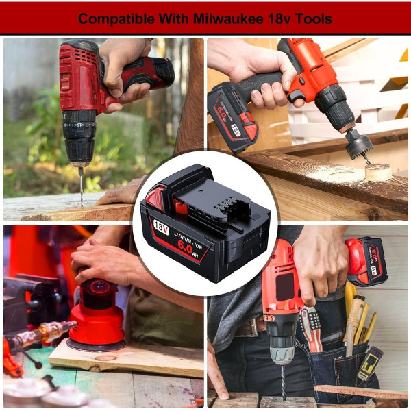 6.0Ah 18V Replacement Milwaukee Batteries (2-Pack) product image