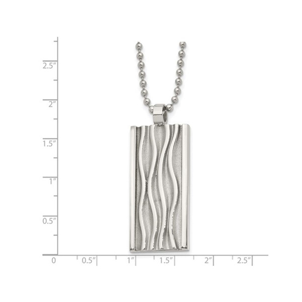 Men's Stainless Steel Waves Dogtag Pendant Necklace product image