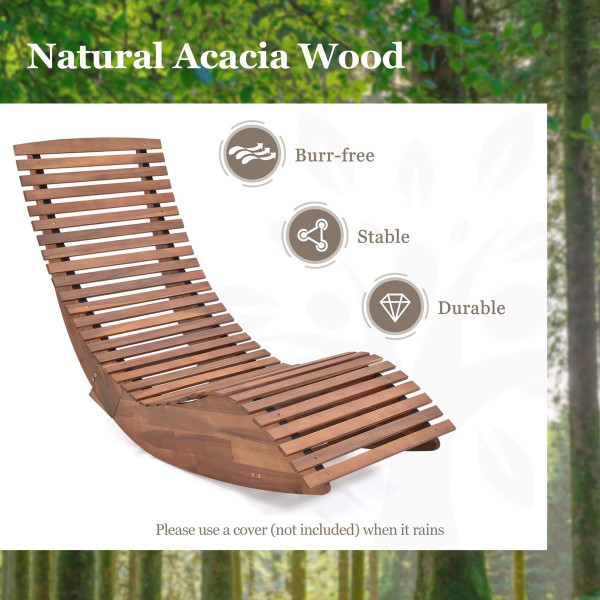 Outdoor Acacia Wood Rocking Chair with Slatted Seat product image