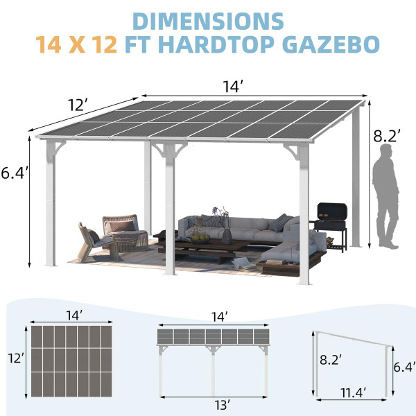 Gazebo Outdoor Lean-To Pergola for Patio product image