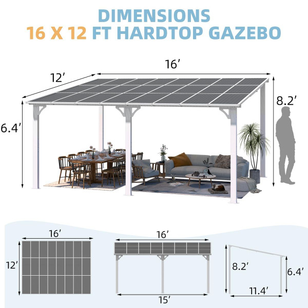 Gazebo Outdoor Lean-To Pergola for Patio product image