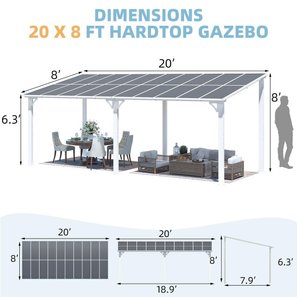 Gazebo Outdoor Lean-To Pergola for Patio product image
