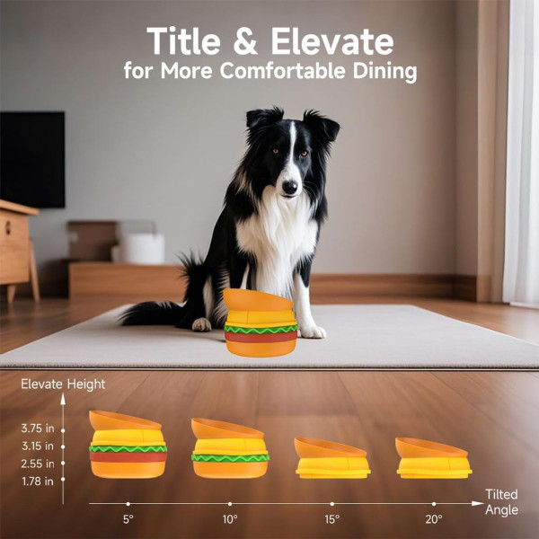 5-in-1 Hamburger Pet Bowl Set product image