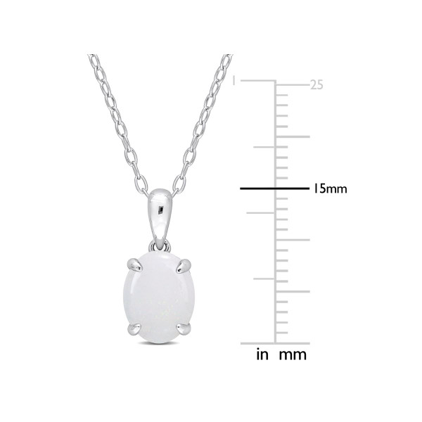 1.00 Carat (ctw) Opal Oval Solitaire Pendant Necklace product image