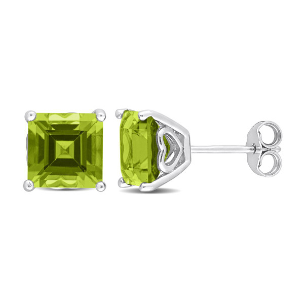 4.80 Carat (ctw) Square Peridot Solitaire Stud Earrings  product image