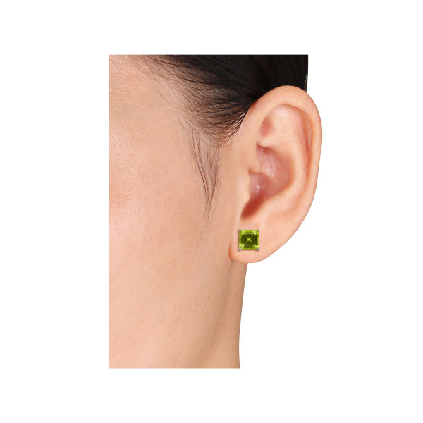 4.80 Carat (ctw) Square Peridot Solitaire Stud Earrings  product image