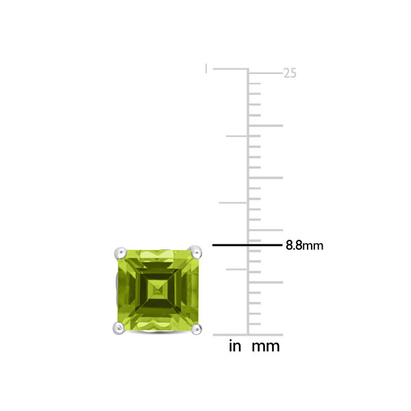 4.80 Carat (ctw) Square Peridot Solitaire Stud Earrings  product image