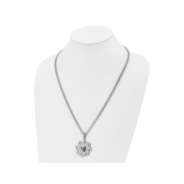 Stainless Steel Skull on Saw Blade Pendant Necklace  product image