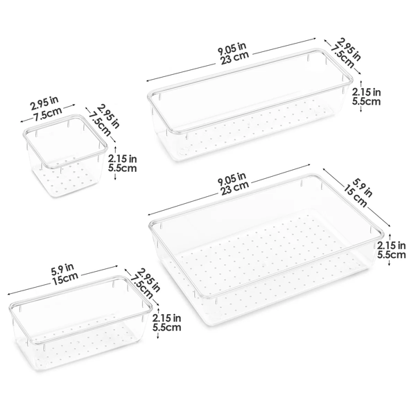 Clear Plastic Drawer Organizer Set (25 pieces) product image