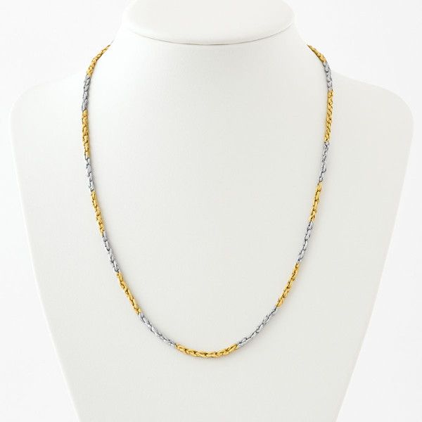 Luxury Two-Tone Gold & Silver Plated Rope Chain Necklace product image