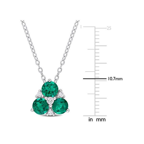 1.25 Carat (ctw) Lab-Created Emerald and White Sapphire Necklace product image