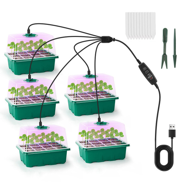Seed Starter Tray with Grow Light (5-Pack) product image