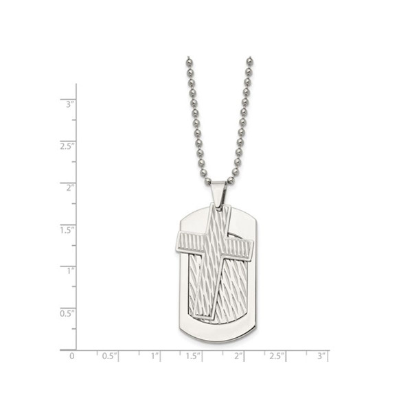 Men's Stainless Steel Cross Dogtag Pendant Necklace  product image