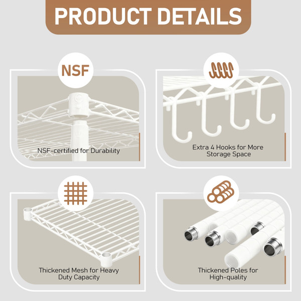 6-Tier Wire Shelving with Wheels product image