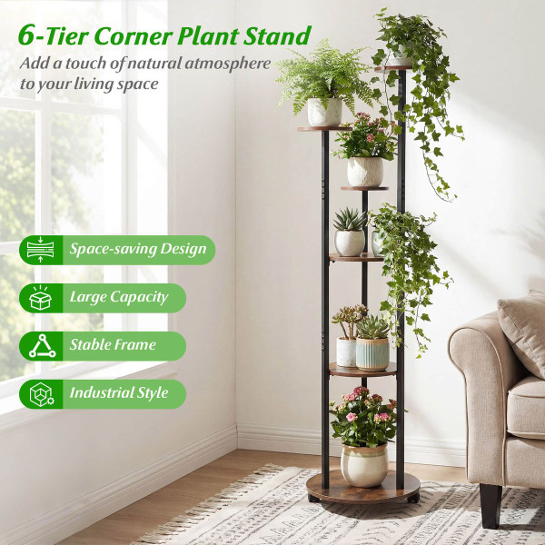 6-tier Plant Stand with RGB Grow Light product image