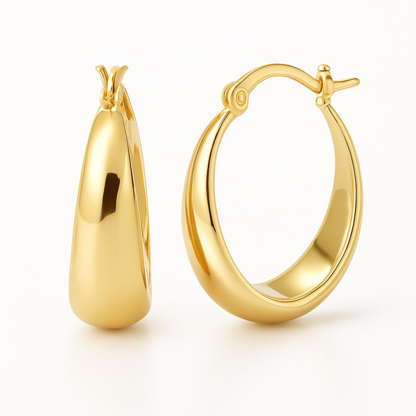 Gold-Plated Tapered Hoop Earrings product image