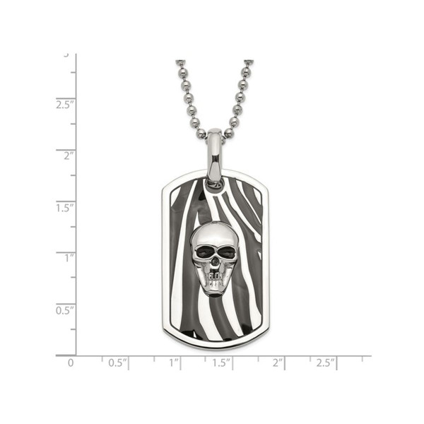 Men's Stainless Steel Skull Dog Tag Pendant Necklace product image