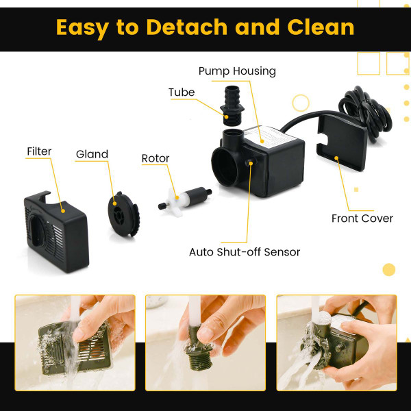 383GPH Submersible Water Pump with 3 Different Nozzles product image
