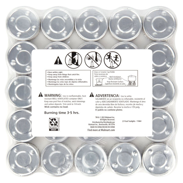 Mainstays White Unscented Tealight Candles product image
