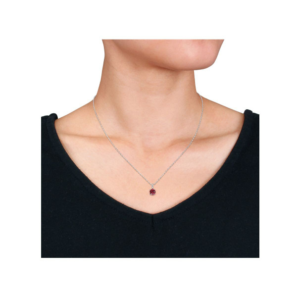 1.00 Carat (ctw) Lab-Created Ruby Solitaire Pendant Necklace product image