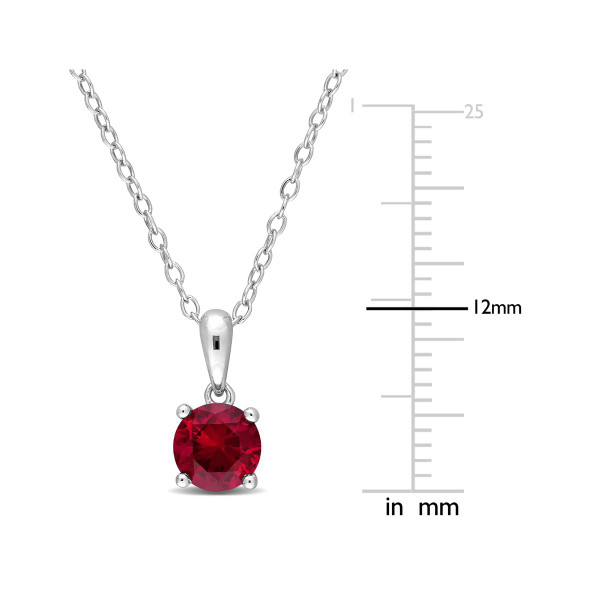 1.00 Carat (ctw) Lab-Created Ruby Solitaire Pendant Necklace product image