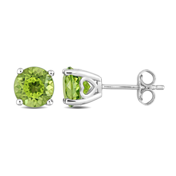3.00 Carat (ctw) Peridot Solitaire Earrings in Sterling Silver product image