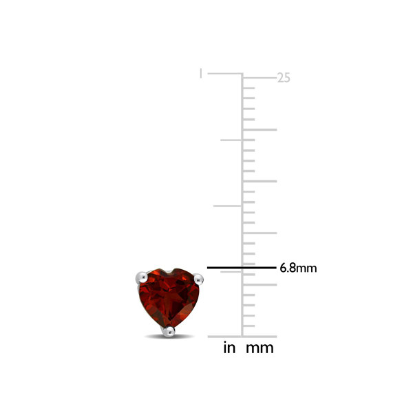 1.50 Carat (ctw) Garnet Heart-Shape Solitaire Earrings  product image
