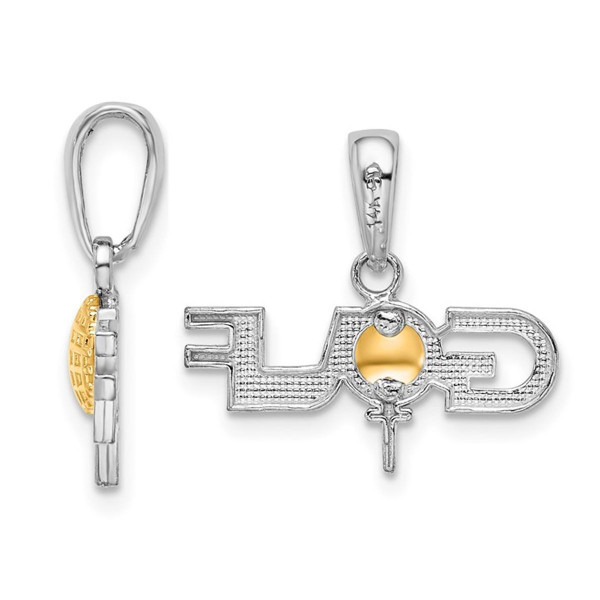 Sterling Silver GOLF Tee Charm Pendant Necklace product image