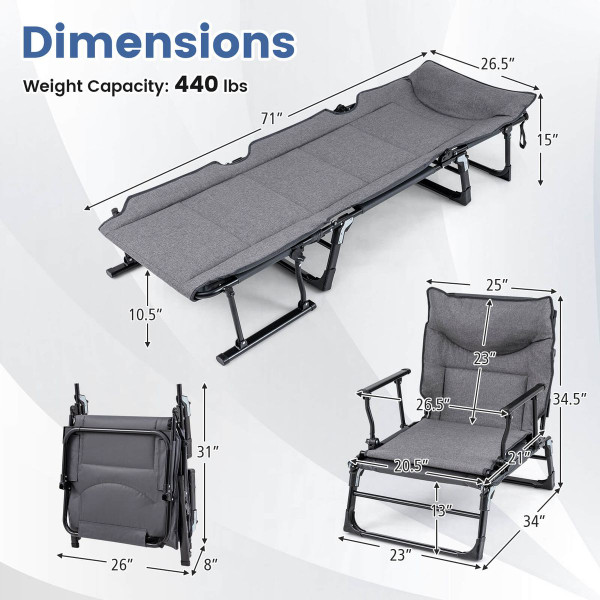 Folding Camping Cot with Mattress product image