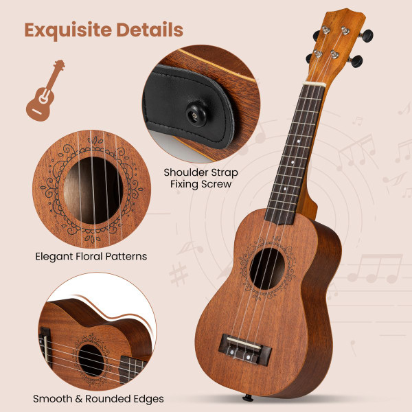 Soprano Mahogany Wooden Ukulele Set product image