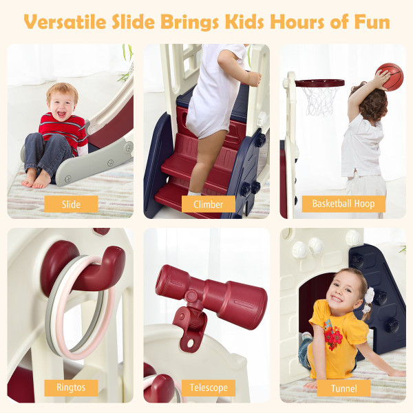 6-In-1 Large Slide for Kids with 3-Step Ladder product image