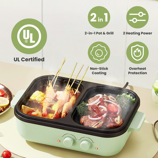 2-in-1 Electric Hot Pot and Grill product image