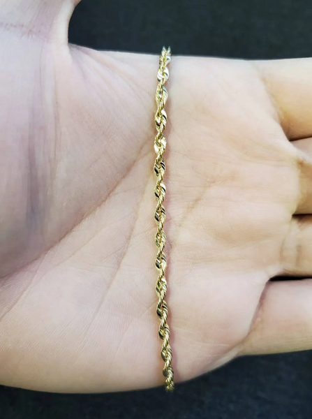 10K Gold Diamond-Cut Hollow Rope Bracelet product image