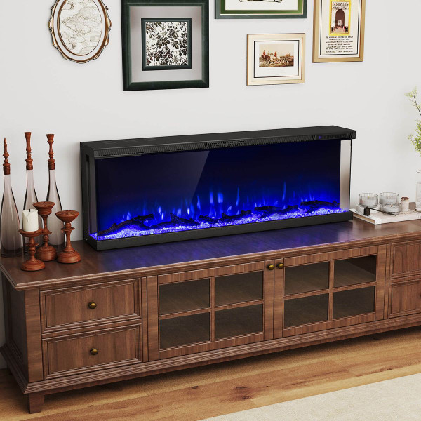 50" 3-Sided Electric Fireplace with 12 Flame Colors product image