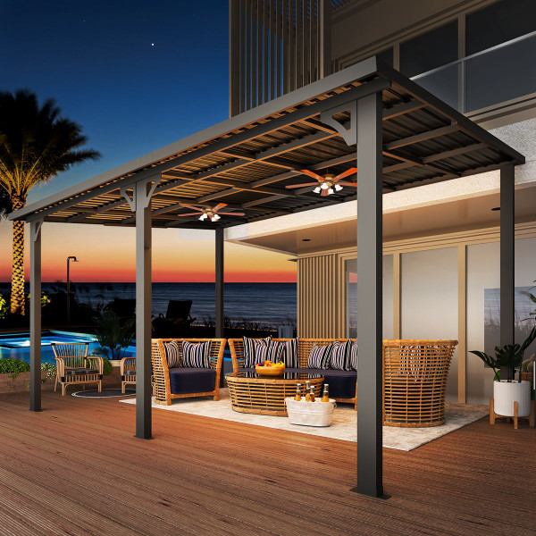 Outdoor Pergola Heavy-Duty Lean-to Metal Awning product image