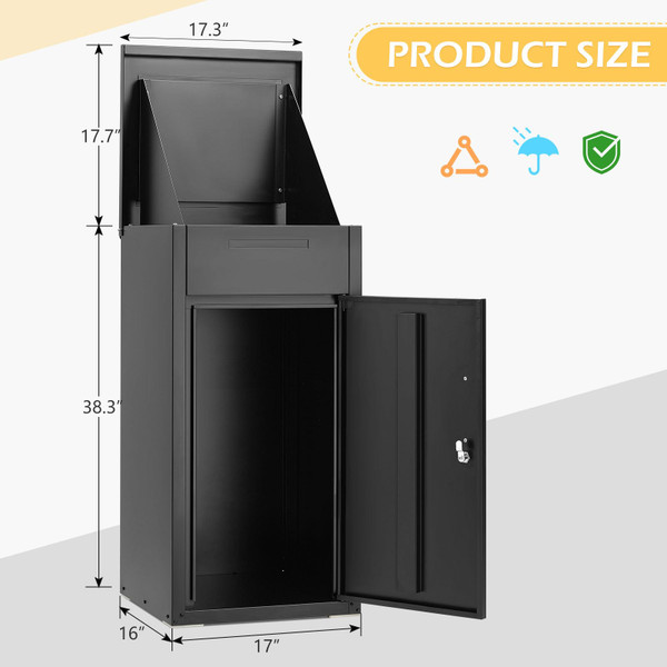 Lockable Anti-Theft Parcel Drop Box with Mailbox product image